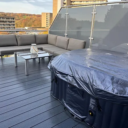 Vollklimatisierte Maisonette -whirlpool, Dachterrasse, Weitblick, Fahrstuhl, Kliniknaehe Apartman Bad Salzuflen