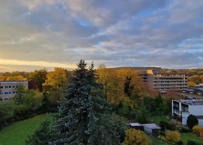 Apartmán Vollklimatisierte Maisonette Wohnung -Whirlpool, Dachterrasse, Weitblick, Fahrstuhl, Kliniknaehe Bad Salzuflen