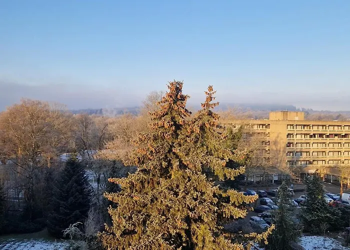 Apartmán Vollklimatisierte Maisonette Wohnung -Whirlpool, Dachterrasse, Weitblick, Fahrstuhl, Kliniknaehe