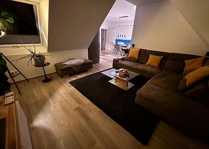 Apartmán Vollklimatisierte Maisonette Wohnung -Whirlpool, Dachterrasse, Weitblick, Fahrstuhl, Kliniknaehe Bad Salzuflen