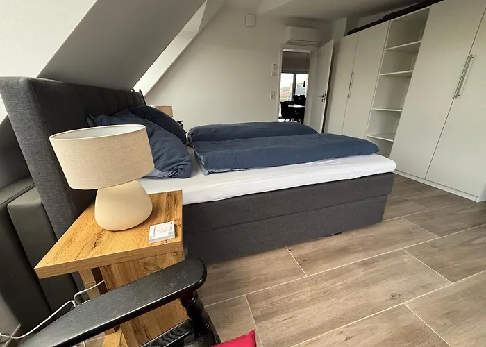 Apartmán Vollklimatisierte Maisonette Wohnung -Whirlpool, Dachterrasse, Weitblick, Fahrstuhl, Kliniknaehe Bad Salzuflen